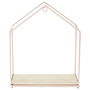 Home Deco Factory Juego de 3 Estantes Casa Rosa para Colgantes Rosa Metal y Madera 23x13x28 cm