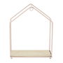 Home Deco Factory Juego de 3 Estantes Casa Rosa para Colgantes Rosa Metal y Madera 23x13x28 cm