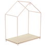 Home Deco Factory Juego de 3 Estantes Casa Rosa para Colgantes Rosa Metal y Madera 23x13x28 cm