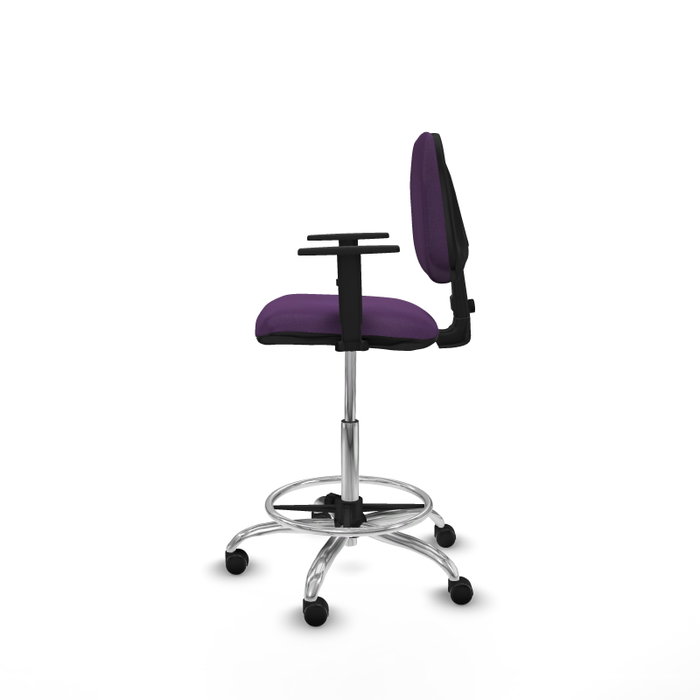PIQUERAS Y CRESPO Taburete Isso CP Bali morado con brazos 1D PIQUERAS Y CRESPO Taburete Isso CP Bali morado con brazos 1D
