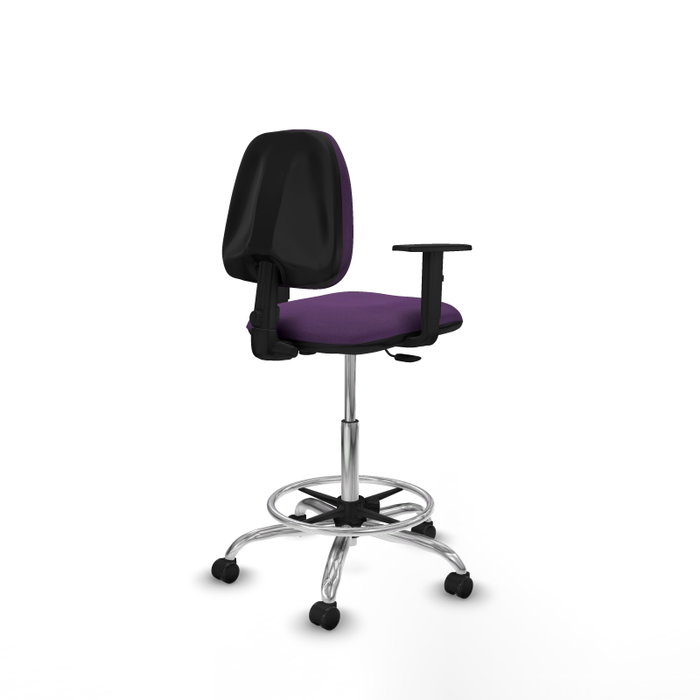 PIQUERAS Y CRESPO Taburete Isso CP Bali morado con brazos 1D PIQUERAS Y CRESPO Taburete Isso CP Bali morado con brazos 1D