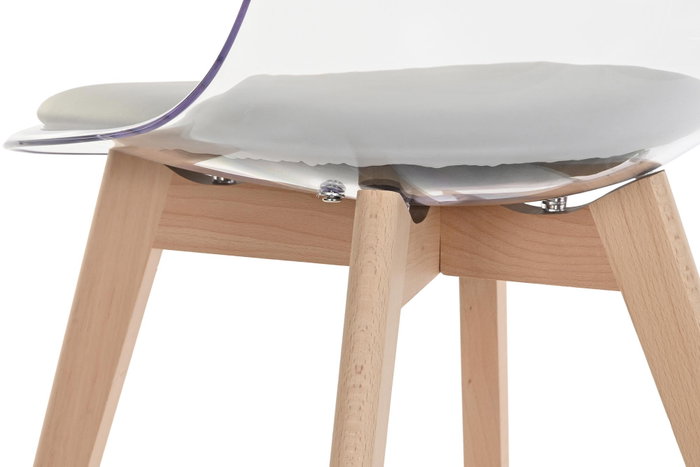 DKD Home Decor Silla Urban Gris Policarbonato Madera 54 x 47 x 81 cm