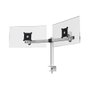 Durable 508523 Soporte Dual para Monitor Abrazadera 2 Pantallas 21-27", Ajustable en Altura e Inclinación 8 kg Carga, VESA 75x75-100x100 mm, Plata