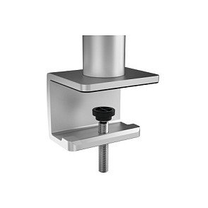 Durable 508523 Soporte Dual para Monitor Abrazadera 2 Pantallas 21-27", Ajustable en Altura e Inclinación 8 kg Carga, VESA 75x75-100x100 mm, Plata