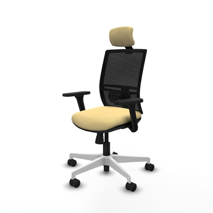 PIQUERAS Y CRESPO Silla de oficina Yunquera con Mecanismo Sincro Crema y Negro PIQUERAS Y CRESPO Silla de oficina Yunquera con Mecanismo Sincro Crema y Negro