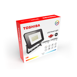 Toshiba Proyector LED 20W 6500K IP65, Resistente al Agua y Polvo, Color Negro
