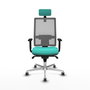 PIQUERAS Y CRESPO Silla de oficina Horna con mecanismo Sincro, Turquesa y Gris