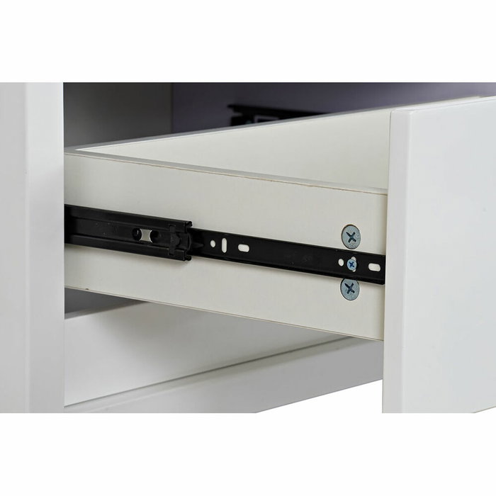DKD Home Decor Mueble TV MDF y Cristal Blanco 140x40x50