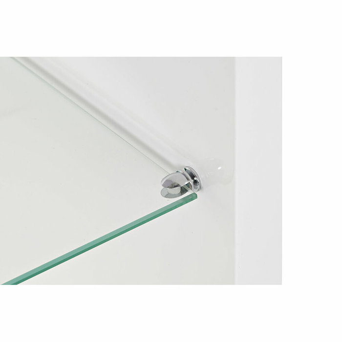 DKD Home Decor Mueble TV MDF y Cristal Blanco 140x40x50