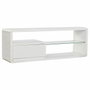 DKD Home Decor Mueble TV MDF y Cristal Blanco 140x40x50