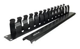 Phasak Panel guía cables con tapa para rack 19 pulg 1U PA 5095 negro
