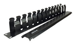 PHASAK Panel frontal guia cables 19" 1U con cepillo PHASAK negro
