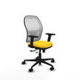 PIQUERAS Y CRESPO Silla de oficina Jorquera con mecanismo Sincro/Traslack Amarillo y Blanco