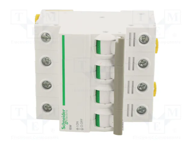 SCHNEIDER ELECTRIC Interruptor de aislamiento Acti 9 de 4 polos, 125A, 415VAC SCHNEIDER ELECTRIC Interruptor de aislamiento Acti 9 de 4 polos, 125A, 415VAC