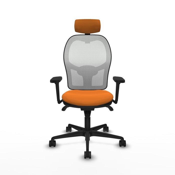 PIQUERAS Y CRESPO Silla de oficina Jorquera con mecanismo Sincro, Naranja y Blanco