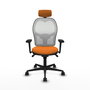 PIQUERAS Y CRESPO Silla de oficina Jorquera con mecanismo Sincro, Naranja y Blanco