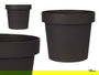 Ibergarden Maceta Plástico Antracita 14 cm Diámetro x 12.5 cm Alto - Ideal para Plantas de Interior y Exterior (Set de 12)