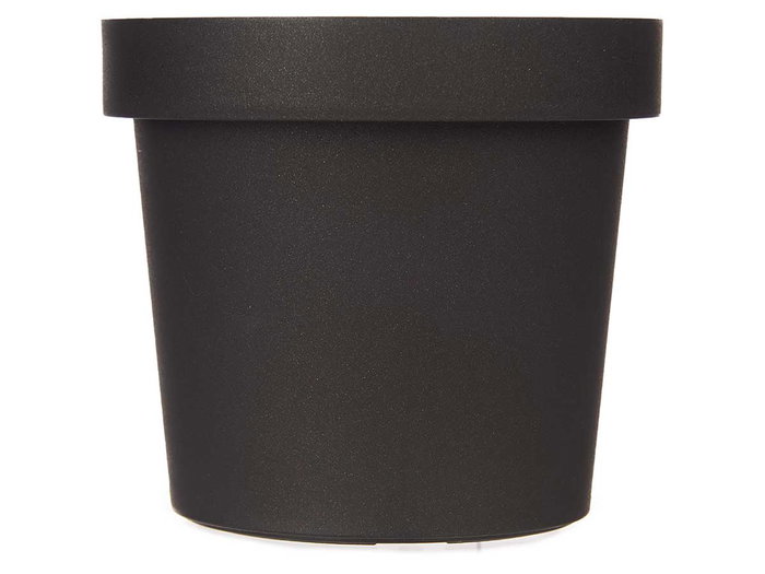 Ibergarden Maceta Plástico Antracita 14 cm Diámetro x 12.5 cm Alto - Ideal para Plantas de Interior y Exterior (Set de 12)