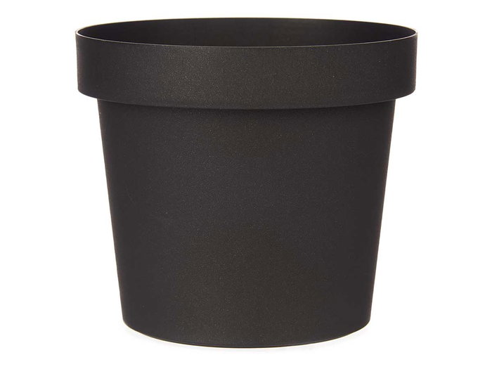 Ibergarden Maceta Plástico Antracita 14 cm Diámetro x 12.5 cm Alto - Ideal para Plantas de Interior y Exterior (Set de 12)