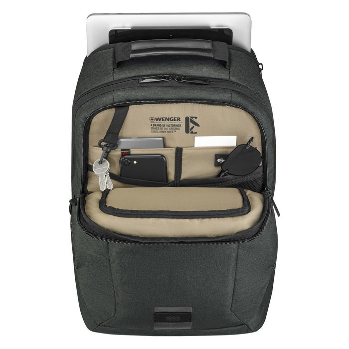 Wenger Mochila MX ECO Professional para portátil de 16 pulgadas (40,64cm) y tablet de 10 pulgadas (25,4cm), Color Carbón