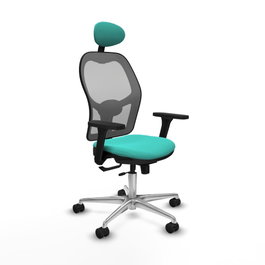 PIQUERAS Y CRESPO Silla de oficina Jorquera con Mecanismo Sincro/Traslack, Turquesa y Gris