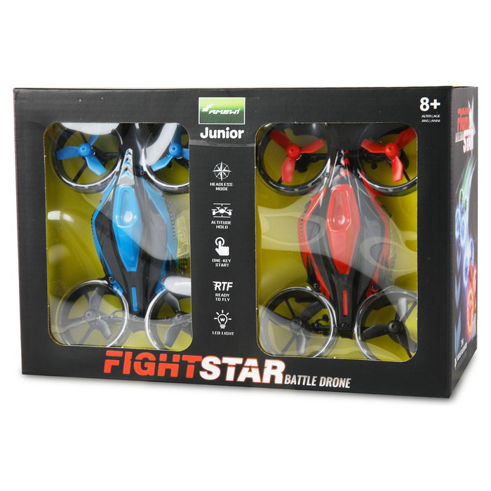 AMEWI Fight Star Battle Drone Set RTF (Ready-to-Fly) con Función de Despegue Automático para Niños de 8+ Años - Negro, Azul, Rojo