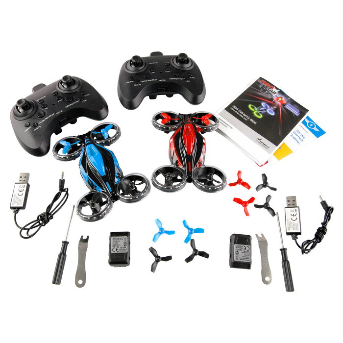 AMEWI Fight Star Battle Drone Set RTF (Ready-to-Fly) con Función de Despegue Automático para Niños de 8+ Años - Negro, Azul, Rojo