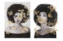DKD Home Decor Cuadro Lienzo Chica Mariposas Surtido de 2 Piezas