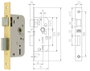 MCM Cerradura de embutir 1 punto 1508-2-45 con acabado latón