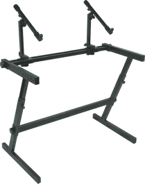 Quiklok Soporte Teclado Z726 "Z" Largo 2 Niveles Negro Acero Altura Regulable Suelo