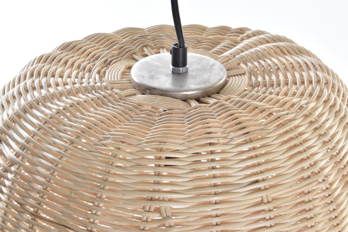 DKD Home Decor Lámpara de Techo de Ratán Natural 39x39x30 cm