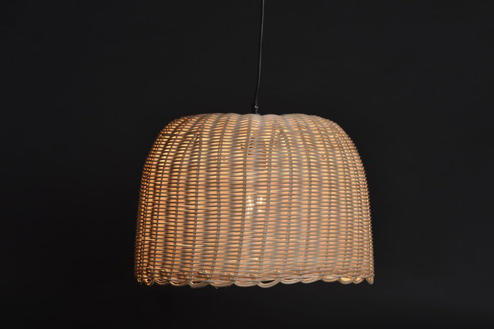 DKD Home Decor Lámpara de Techo de Ratán Natural 39x39x30 cm