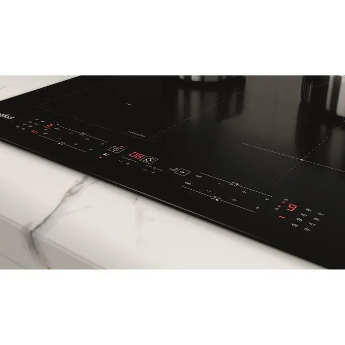WHIRLPOOL WLB9560NE / IXL - Placa de inducción - 4 zonas - 7200W total - L 59 cm x P 51 cm - Negro