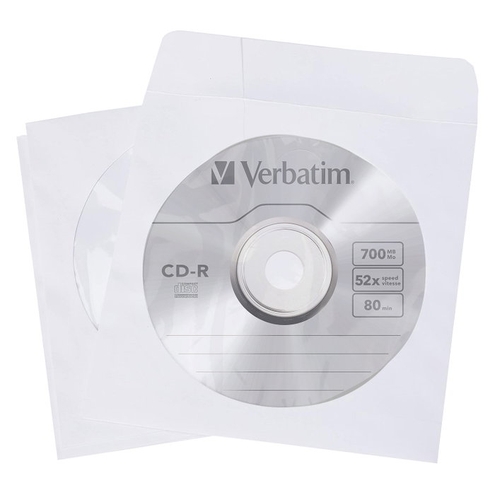 Verbatim Pack de 50 Fundas de Papel para CD/DVD