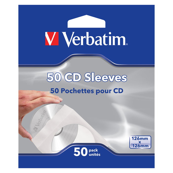 Verbatim Pack de 50 Fundas de Papel para CD/DVD