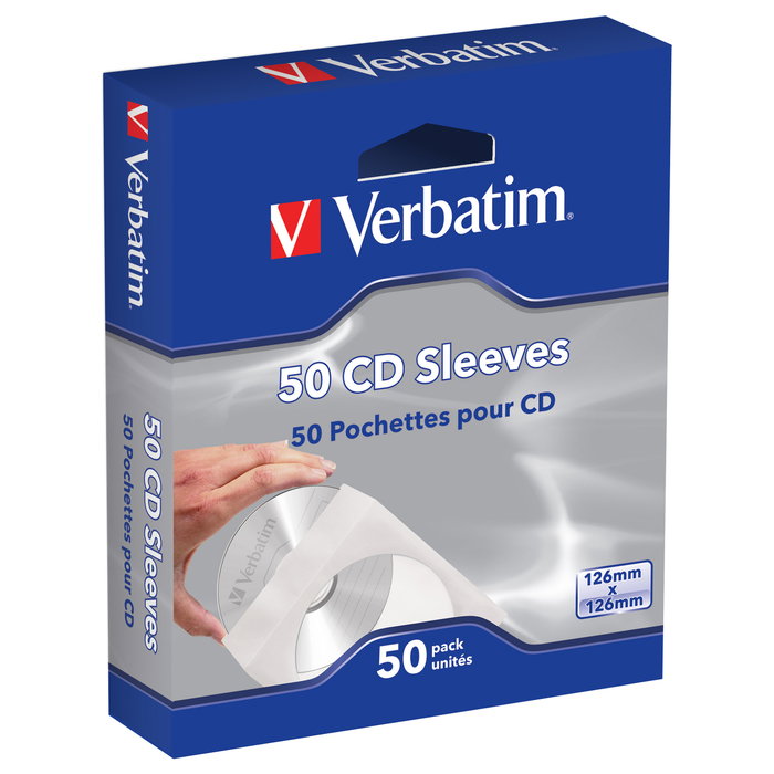 Verbatim Pack de 50 Fundas de Papel para CD/DVD