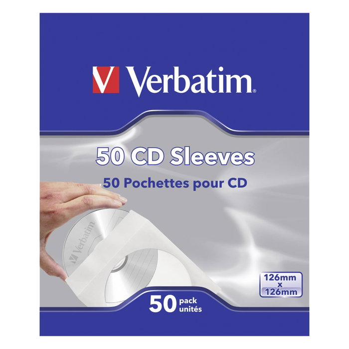 Verbatim Pack de 50 Fundas de Papel para CD/DVD