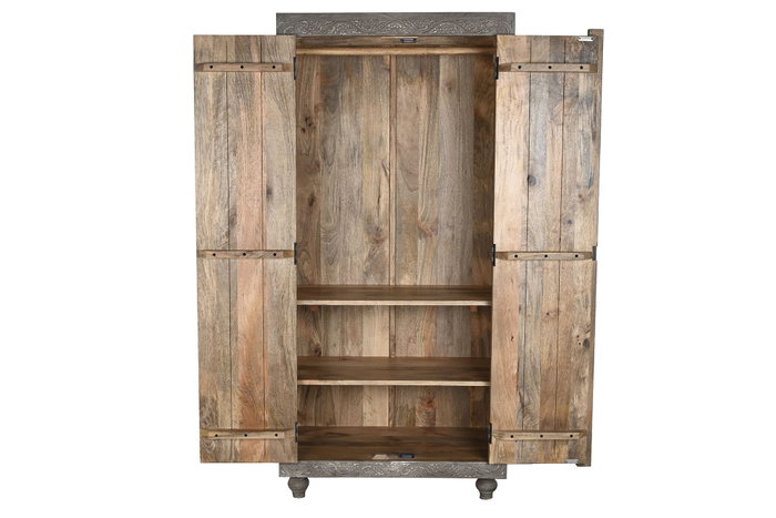 DKD Home Decor Armario Gris 85.5 x 47 x 180 cm (Ancho x Profundidad x Alto) con 2 Puertas DKD Home Decor Armario Gris 85.5 x 47 x 180 cm (Ancho x Profundidad x Alto) con 2 Puertas