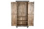 DKD Home Decor Armario Gris 85.5 x 47 x 180 cm (Ancho x Profundidad x Alto) con 2 Puertas
