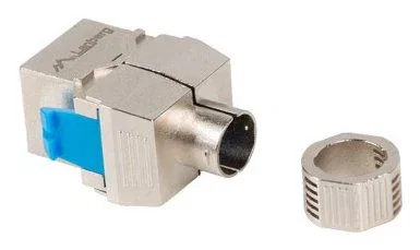 Lanberg KSF8-4000 Conector Keystone RJ-45 Hembra LSA para Cable Cat8.1 FTP, PoE, Color Azul/Plata
