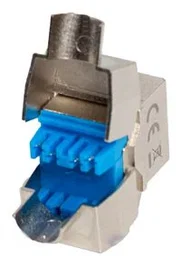 Lanberg KSF8-4000 Conector Keystone RJ-45 Hembra LSA para Cable Cat8.1 FTP, PoE, Color Azul/Plata