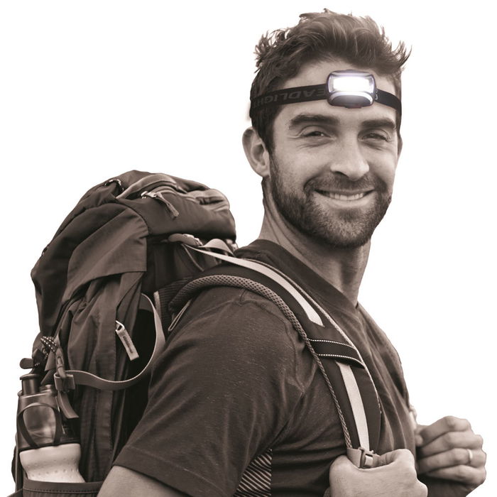 Je cherche une Idee Linterna de Cabeza LED COB - Iluminación Potente y Manos Libres para Exteriores y Hogar