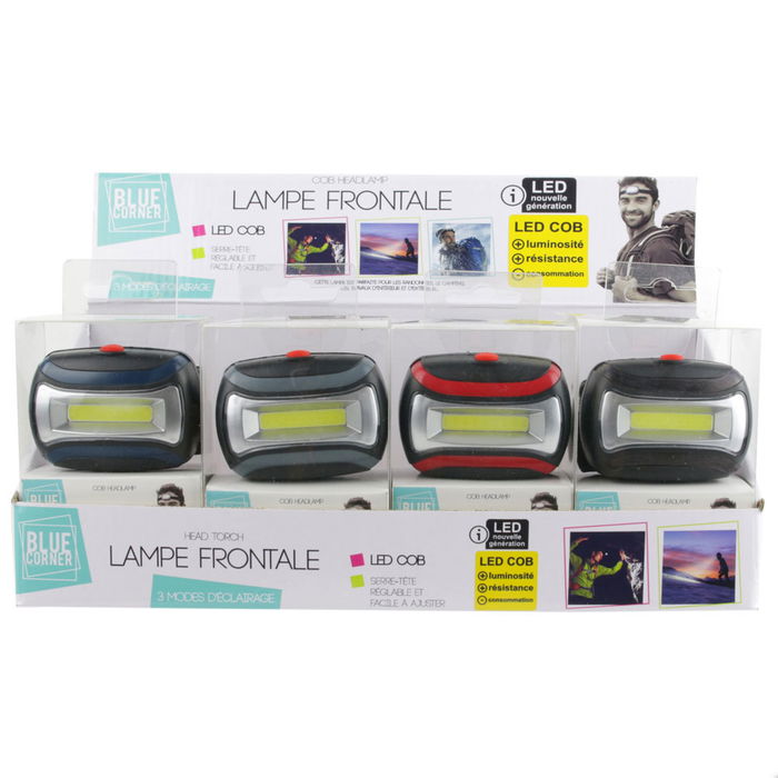 Je cherche une Idee Linterna de Cabeza LED COB - Iluminación Potente y Manos Libres para Exteriores y Hogar