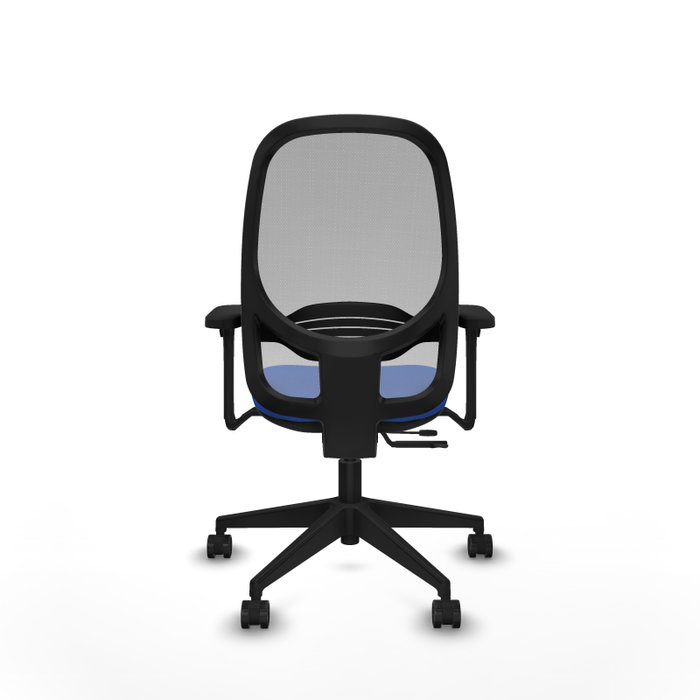 PIQUERAS Y CRESPO Silla de oficina Cilanco con mecanismo Sincro/Traslack, Tela Azul y Malla Gris