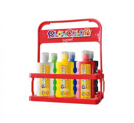 Playcolor Tempera Liquida 19471 para Cesta de 6 Botellas de 500ml, 6 Colores Surtidos