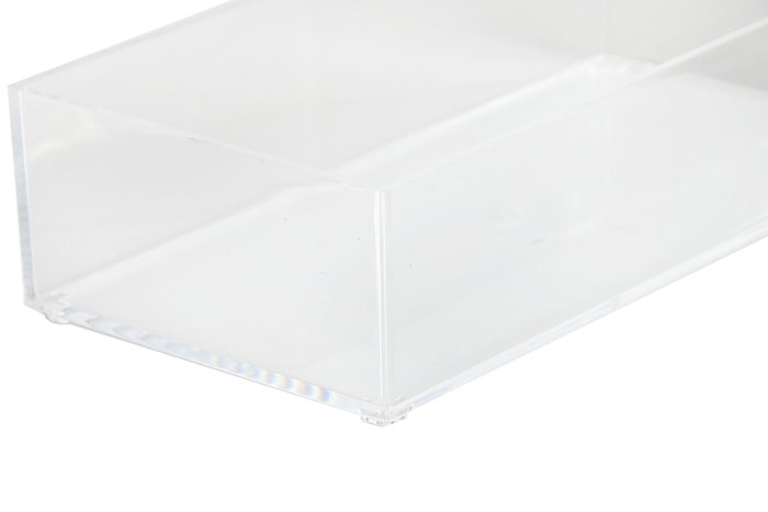 DKD Home Decor Caja de PS y Bambú Transparente y Natural 19x9,5x10 cm
