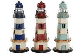 DKD Home Decor Faro Atlantico Azul Marino Rojo 32 x 13 x 13 cm (3 Unidades)