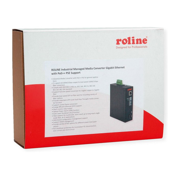 ROLINE Industrie Konverter Gigabit Ethernet Dual Speed 100/1000 con PoE