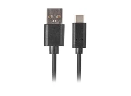 Lanberg CA-USBO-20CU-0005-BK Cable USB 2.0 USB-A a USB-C (Tipo C) para carga y datos, 0.5 metros (0.5m) Longitud, color Negro