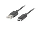 Lanberg CA-USBO-20CU-0005-BK Cable USB 2.0 USB-A a USB-C (Tipo C) para carga y datos, 0.5 metros (0.5m) Longitud, color Negro